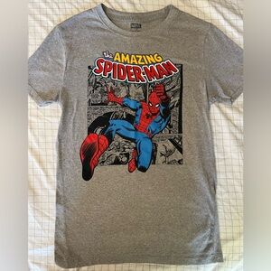 Marvel Spiderman Gray Graphic Tee Unisex Size Small